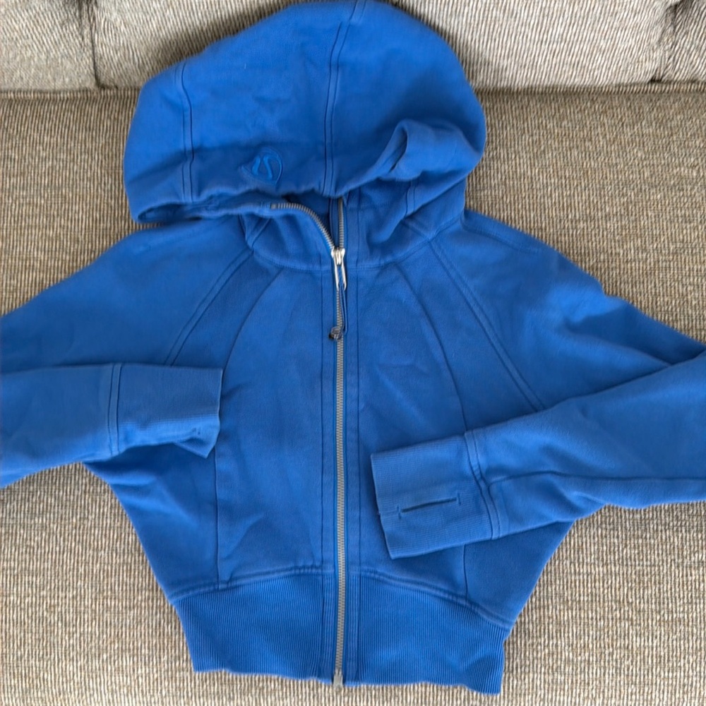 Lululemon Blue Full Zip Hoodie Jacket Thumbholes